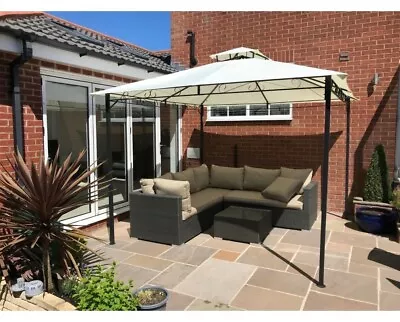 Garden Gazebo Ecru Party Shelter Malaga Patio Shade Outdoor Sun Canopy 3m X 3m • £119.99