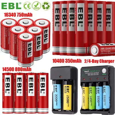 EBL 3.7V 16340 10440 14500 Rechargeable Lithium Li-ion Batteries / Charger LOT • $14.99