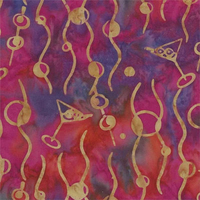 $3.75 • Buy Batik Textiles #5712-Martini Glasses On Pink/Purple Background-Fat Quarter