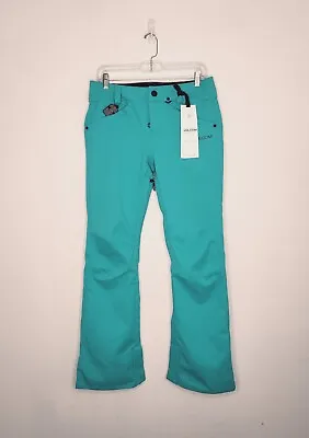 VOLCOM Women Species Stretch Slim Ski Snowboarding Pant Teal Size Small NWT • $80