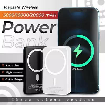 Magnetic Magsafe Wireless Power Bank Battery Charger For IPhone 15 14 13 Pro Max • $27.95