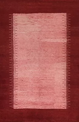 $312.48 • Buy Gabbeh Bordered Modern Oriental Area Rug Hand-knotted Wool Decorative Carpet 6x9