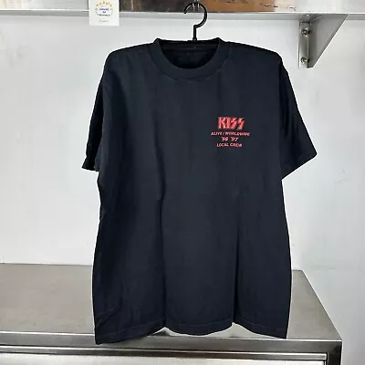 Vintage 1997 Kiss Band Alive World Tour Local Crew XL Black T-shirt • $35