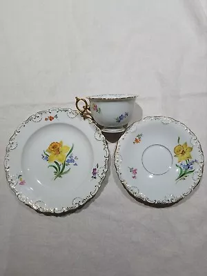 Antique Meissen Tea Cup Saucer & Plate; Art Nouveau ~ Set Of One • $400
