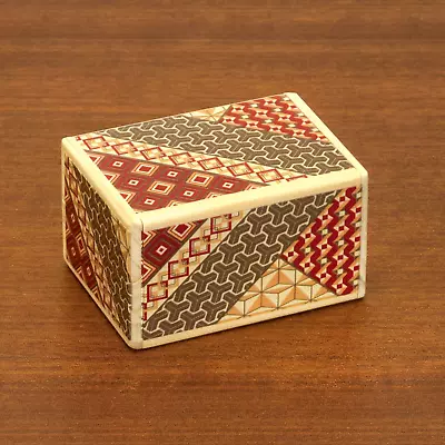 Detailed Mosaic Secret Puzzle Box - 7 Step Solution - Wooden Money Box Brainteas • $32.99