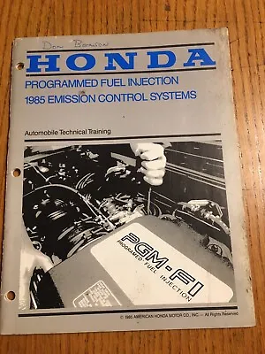 Honda Accord Civic 1985 OEM Fuel Injection Tune-up Shop Service Repair Manual 85 • $39.99