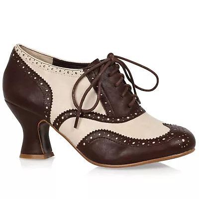 Ellie Shoes - BP254-PATRICIA - 2.5  High Heel Oxford Shoe - Size: 10-Brown • $46.99