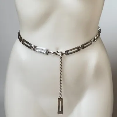 Vintage Silver Tone Metal Belt Adjustable Women's Size M • $19.99