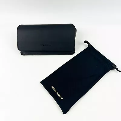 NEW Dolce And Gabbana Sunglasses Case Semi Soft Black Replacement + Pouch • $24.99