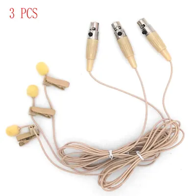 3 Pc Skin XLR 4 Pin TA4F Condenser Lavalier Microphone For SHURE Wireless System • $41.80