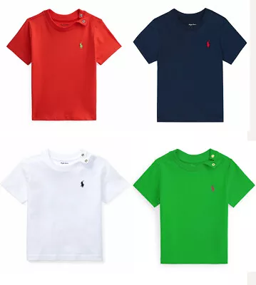 Ralph Lauren Cotton Short Sleeve Baby Boys & Girls Basic T Shirts 3 To 24 Months • £8.99