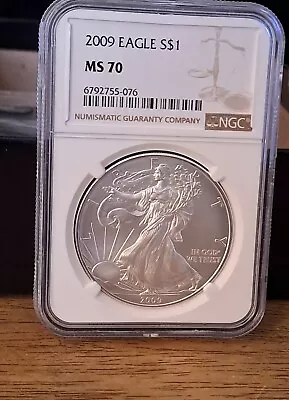 2009 $1 American Silver Eagle NGC MS70 Brown Label • $150
