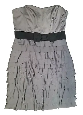 H&M Grey Short Ruched Strapless Dress Size 12  • $20.99