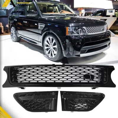 Mesh Front Grille Air Side Vents SET Black For Range Rover Sport 2010-2013 • $90.72