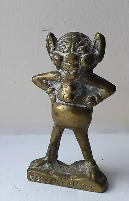 £6.99 • Buy Rare Vintage  Solid Brass Pixie Lucky Cornish  7 Cms Tall