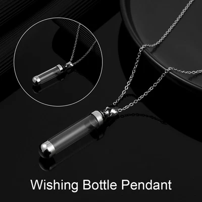 $9.01 • Buy Glass Vial Necklace Lucky Wishing Bottle Pendant Perfume Jars Jewellery
