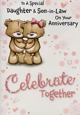 Daughter And Son In Law Wedding Anniversary Card Size 20cm X 14cm • £1.79