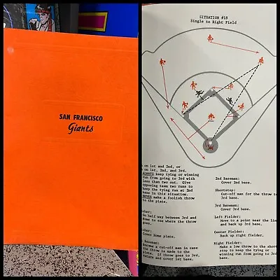 Vintage 1970s SF Giant Defense Assignment Playbook VERY RARE Mike Sadek-Owned • $499