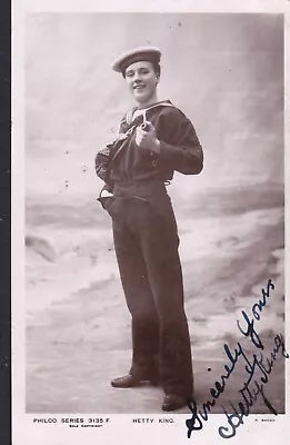 Hetty King (1883-1972) Music Hall Male Impersonator Signed Vintage Photograph • £0.99