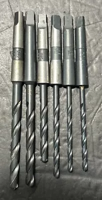 Lot Of 6 Morse Taper MT1 HSS Drill Bits Lathe Machinist Morse Taper USA Used • $25