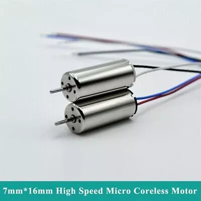 0716 7mm*16mm DC 3.7V 56000RPM High Speed Mini Coreless Motor RC Drone DIY • $2.45