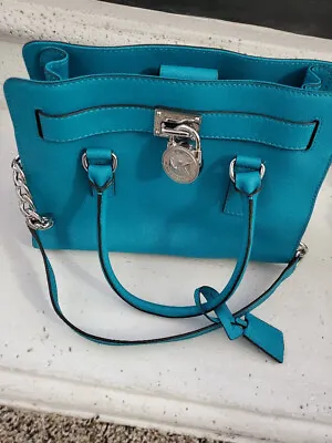  michael Kors Hamilton Small Turquoise Hamilton Leather Tote • $60