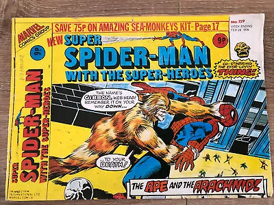 Super Spider-Man And The Super-Heroes #159 - Marvel Comics UK  - Missing Poster! • £3.97