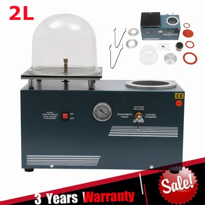 $595 • Buy Jewelry Lost Wax Cast Vacuum Investing Casting Investment Machine 5CFM 2L 375W