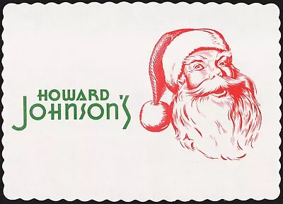 Vintage Placemat HOWARD JOHNSONS Picturing A Large Santa Face N-mint Condition • $9.99