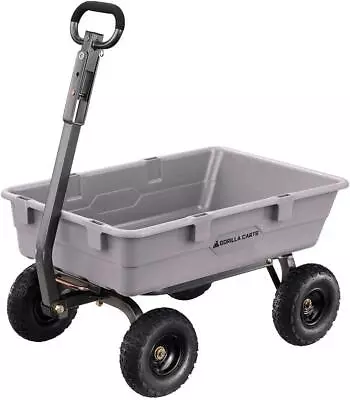 Gorilla Carts 800 Pound Capacity Heavy Duty Poly Garden Steel Dump Cart - Gray • £104.99
