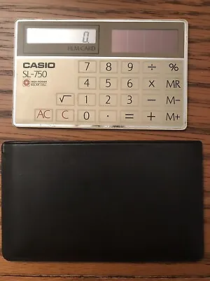 £14.99 • Buy Casio SL-750 Vintage Credit Card Solar Cell Film Pocket Calculator Soft Case