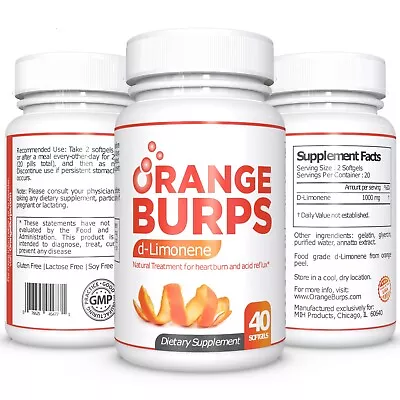 Orange Burps D-Limonene Supplement - Orange Peel Extract - 3 Packs 120 Softgels • $73.99