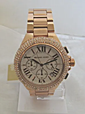 Michael Kors Ladies Camille Rose Gold-Tone Chronograph Watch  - MK6995 • $159.50