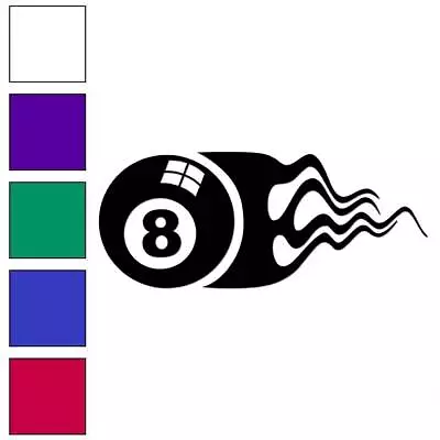 8 Ball Flames Pool Vinyl Decal Sticker Multiple Colors & Sizes #7394 • $4.95