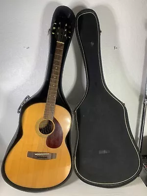 Yamaha FG-75 Acoustic Guitar  Made In Taiwan 1974-1976 With Hard Case • $149.99