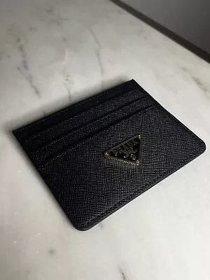 Prada Saffiano Card Holder Wallet Black Pre-Owned Great Condition Men And Women • $468