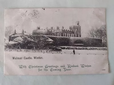 Postcard Walmer Castle In Winter Kent Christmas Greetings Posted 1905 • £2