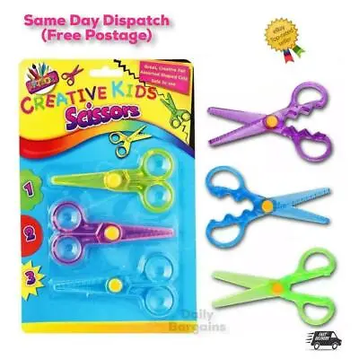 £2.89 • Buy Art Box Novelty Cut 3 Safety Scissors - Stationery Kids Children Crafts Art