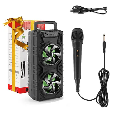 Bluetooth Karaoke Machine Microphone Portable Karaoke System Stereo Music Player • $11.99