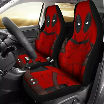 Marvel Deadpool Superhero Car Seat Covers 2PCS Universal Pickup Seat Protectors • $54.14