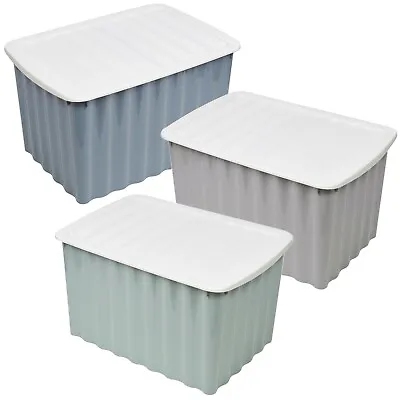 £16.49 • Buy Coloured Plastic Storage Boxes Stacking Clip Lid Nesting Container High Quality