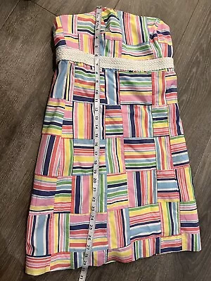 Women’s Lilly Pulitzer Madras Plaid Strapless Dress Size 4  • $8.32