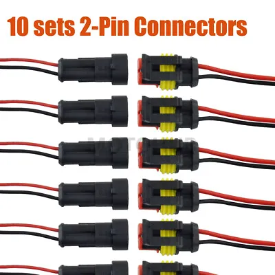 20X Car Waterproof Electrical Wire Cable Connector Male Female 2Pin Way Plug Kit • $10.39