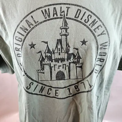 Disney T Shirt Mens Large Green Walt Disney Graphic Tee Castle Parks Dadcore • $14.93