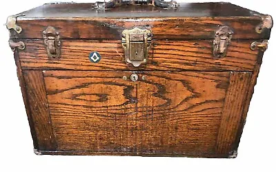 Rare ANTIQUE Schartow Iron Products Co. Machinist Tool Box / Chest Felt 7-Drawer • $225