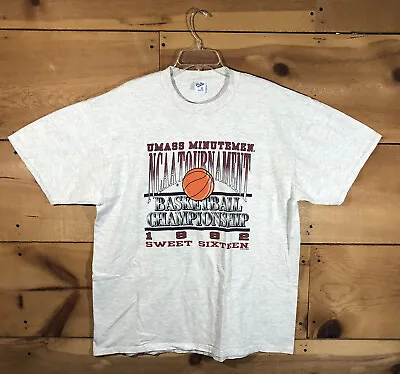 Vintage 1992 UMass Velva Sheen Sweet Sixteen T-Shirt Mens Size 2XL B-Ball NCAA  • $36.26