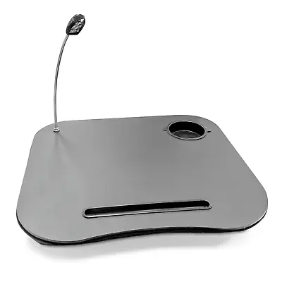 Memory Foam Portable Cushioned Laptop Tray With Adjustable Led Lamp Cup Holder • £14.95