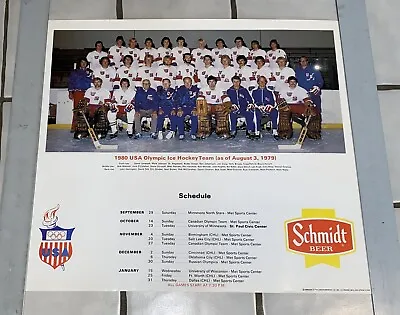 1980 Schmidt Beer Miracle On Ice U.S.A. Hockey Gold Medal Winner Olympics Poster • $99