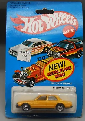 1981 Vintage Mattel HOT WHEELS Metal Flake Paint PEUGEOT Diecast SEALED Moc !!! • $25