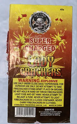 Vintage Super Charged Lady Fingers Firecracker Firework Pack Label CE6532 • $5